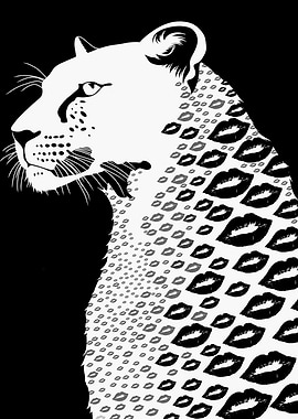 Leopard with Kiss Print Pattern