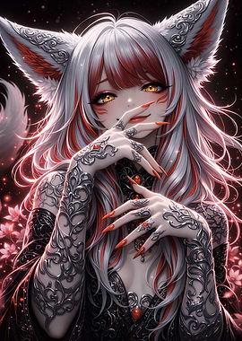 Kitsune Crimson Elegance