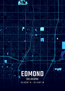 Edmond Oklahoma Midnight City Map