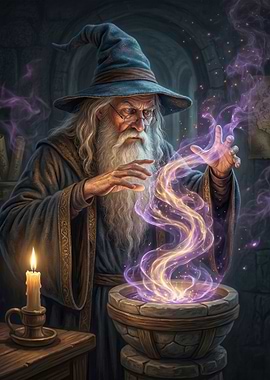 Wizard casting a spell