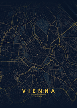 Vienna Austria Map Poster