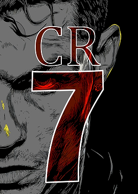 CR7 Portrait with Red Accents