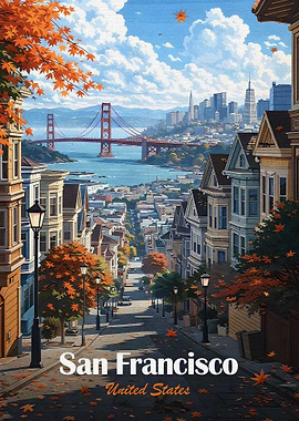 San Francisco Golden Gate Bridge Autumn