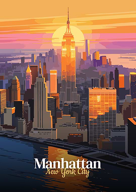 Manhattan Skyline at Sunset
