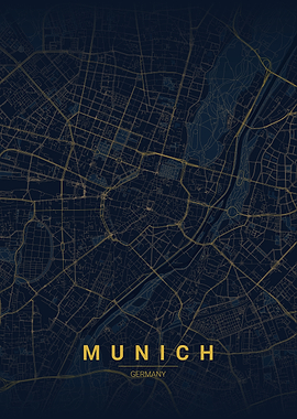 Munich Germany Map Poster