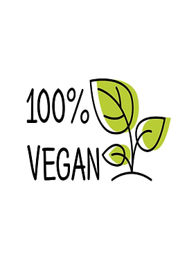 100% Vegan Baby Plant Illustration