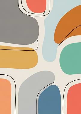 Abstract Mid-Century Modern Shapes