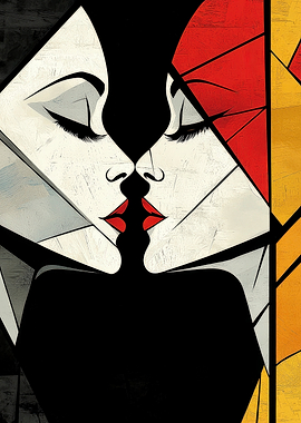 Abstract Kissing Faces