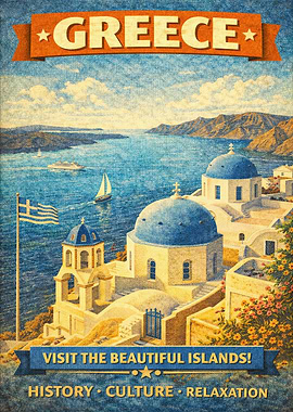 Vintage Greece Travel Poster