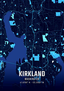 Kirkland Washington Midnight City Map