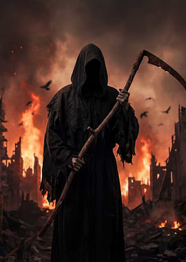Grim Reaper in a Burning City