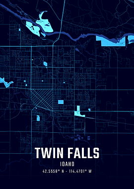 Twin Falls Idaho Midnight City Map