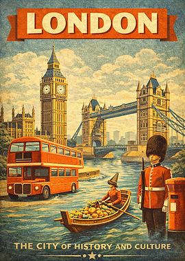 Vintage London Travel Poster