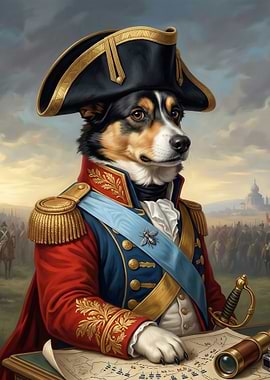 Dog in Military Uniform
