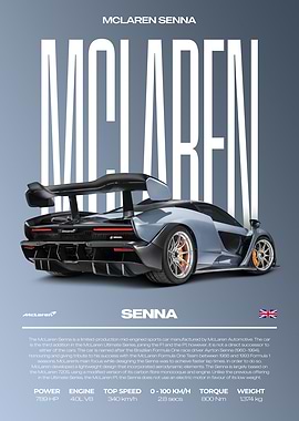 McLaren Senna Supercar Car Poster
