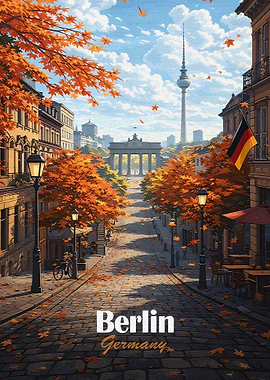 Berlin Autumn Street Scene
