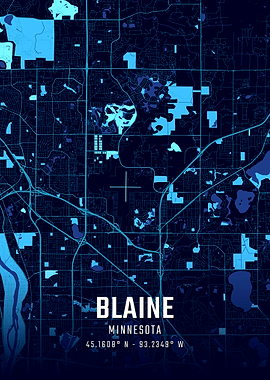 Blaine Minnesota Midnight City Map