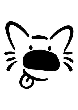 Cute Dog Face with Tongue Out