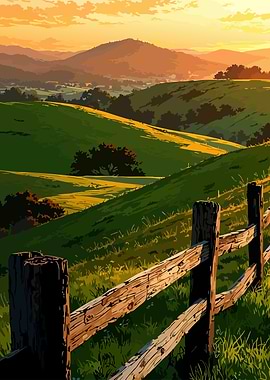 Rolling Hills at Sunset