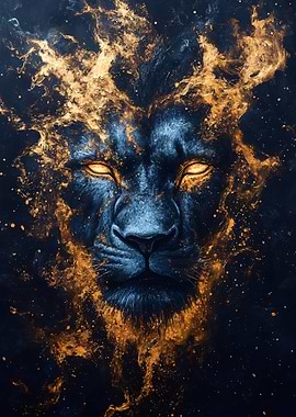 Cosmic Lion Portrait
