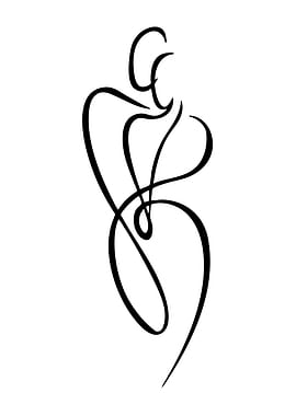 Abstract Human Figure Line Art