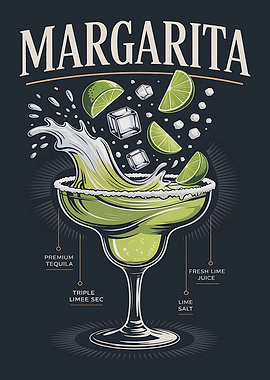 Margarita Cocktail Recipe Illustration