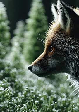 Close-up of a fox in nature
