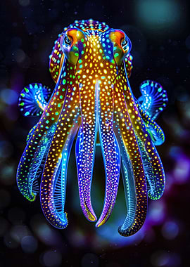 Neon Hawaiian Bobtail Squid
