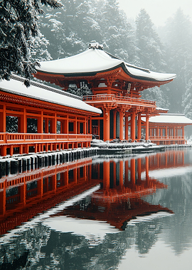 Japanese Temple in Winter