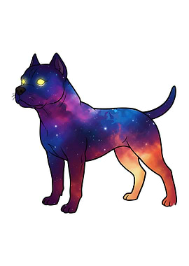 Galaxy Pitbull Dog Illustration