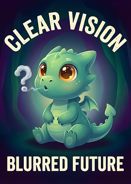 Cute Dragon with Question Mark