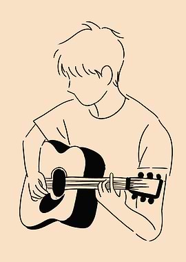 Person playing acoustic guitar