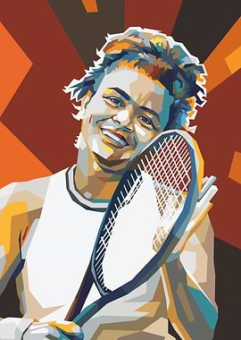 Jasmine Paolini's portrait illustration in colorful style