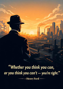 Man overlooking industrial cityscape at sunset