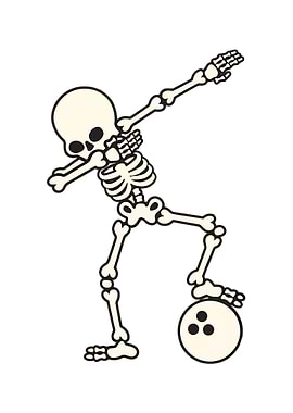 Dabbing Skeleton with Bowling Ball