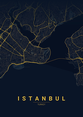Istanbul Map Poster
