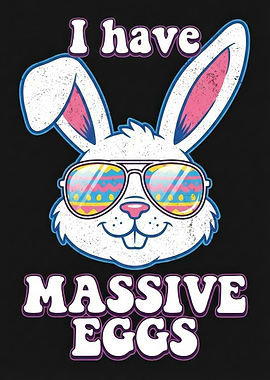 Funny Easter Bunny with Sunglasses