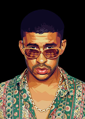 Bad Bunny Pop Art Portrait