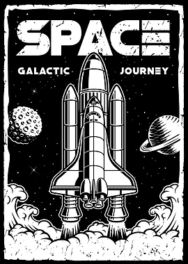Space Shuttle Galactic Journey Poster