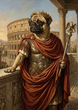 Pug Emperor in Roman Forum