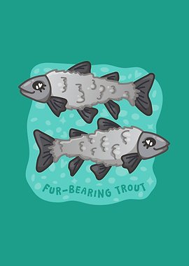 Cute Fur-Bearing Trout Illustration