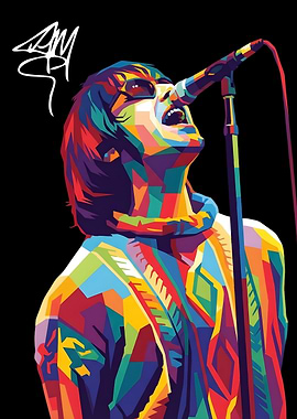 Pop Art Portrait of a Liam Gallagher