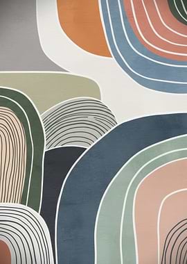 Abstract Landscape with Rainbow Arcs