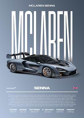 McLaren Senna Supercar Car Poster
