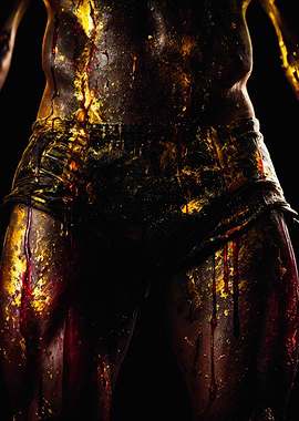 Molten Gold Muscle male Splatter