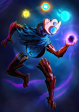 Cosmic Being Holding Dark Energy Orb