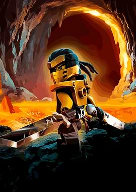 Ninjago Warrior in Lava Cave