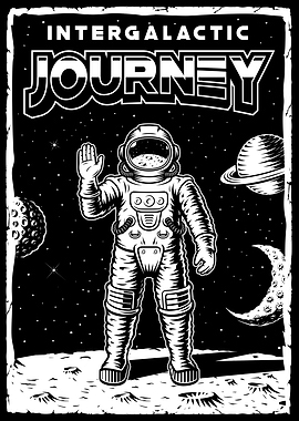 Intergalactic Journey Astronaut Poster