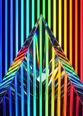 Abstract Neon Rainbow Spectrum Prism