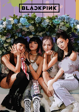 Blackpink Group Portrait with Flowers